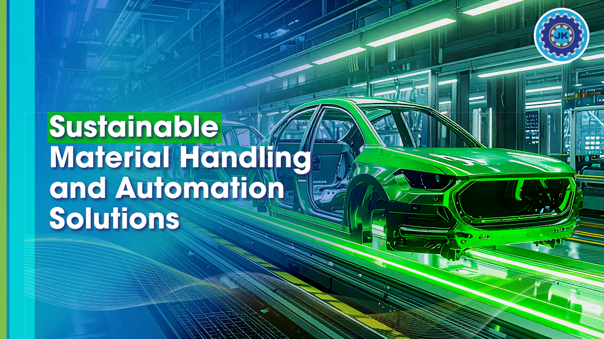 Sustainable material handling system with energy-efficient conveyor in warehouse